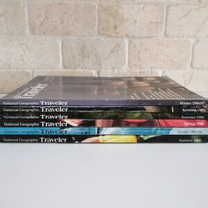 1980s National Geographic Traveler Magazine Set of 6 Issues Vintage Photographs